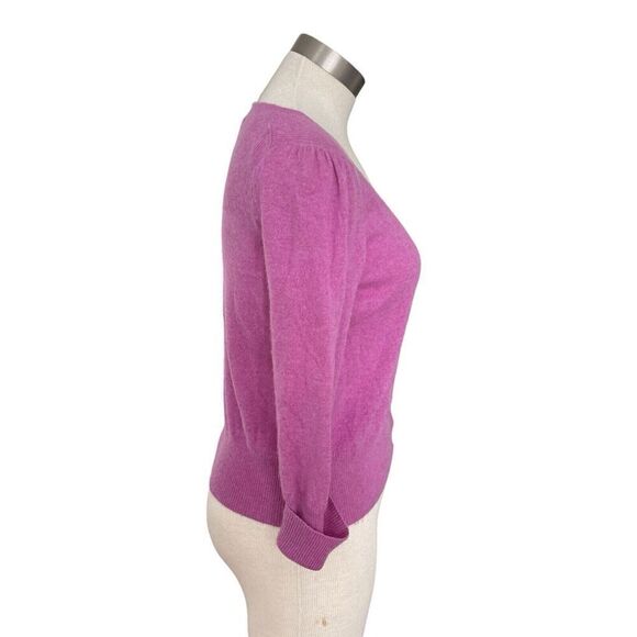 M&S Autograph Womens Cashmere Sweater Cardigan Orchid Purple Sz. M UK 12 - Picture 3 of 9